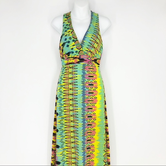 No Boundaries Dresses & Skirts - No Boundaries Neon Boho Chic Aztec Maxi Dress M
